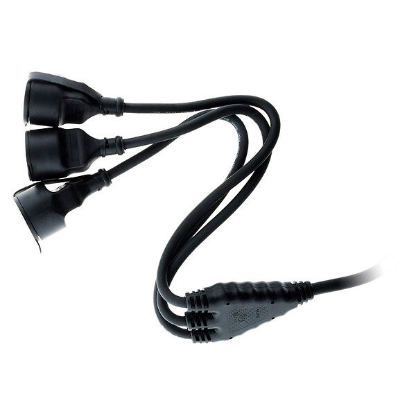 ZENITECH - Prolongateur à triple tête pour chantier HO7RN-F 16A 3G1,5mm² - Noir 1m - Zenitech - large