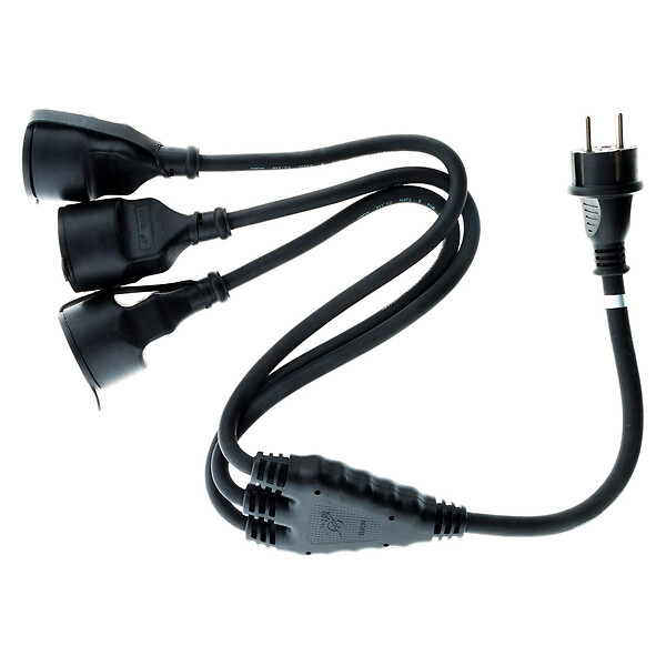 ZENITECH - Prolongateur à triple tête pour chantier HO7RN-F 16A 3G1,5mm² - Noir 1m - Zenitech - large