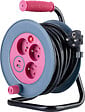 ZENITECH - Enrouleur bricolage 3 prises + 2 USB-A/C - Rose - Zenitech - vignette