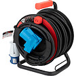 PROTEC - Enrouleur Schuko/CEE P17 20m - Noir/Bleu - Protec - vignette