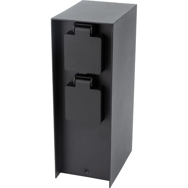 ZENITECH - Borne de jardin à fixer 4x16A IP44 - Aluminium Noir - Zenitech - large