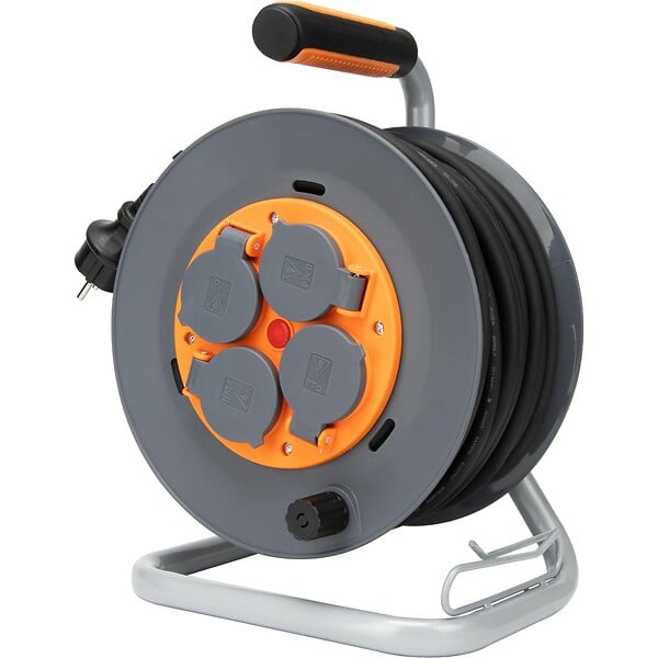 ZENITECH - Enrouleur de chantier IP44 4 prises 16A 3G1,5mm² 25m - orange - Zenitech - large
