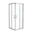 KINDFORD - Porte de douche en angle - Verre trempé - Chromé - 80x80cm - vignette