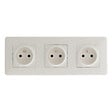 ZENITECH - Lot de 10 triples prises précâblées 2P+T 16A - blanc - Zenitech - vignette