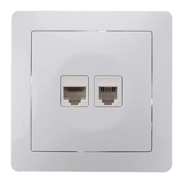 ZENITECH - Prise téléphone RJ11+RJ45 encastrable - Blanc - Orys - Zenitech - large