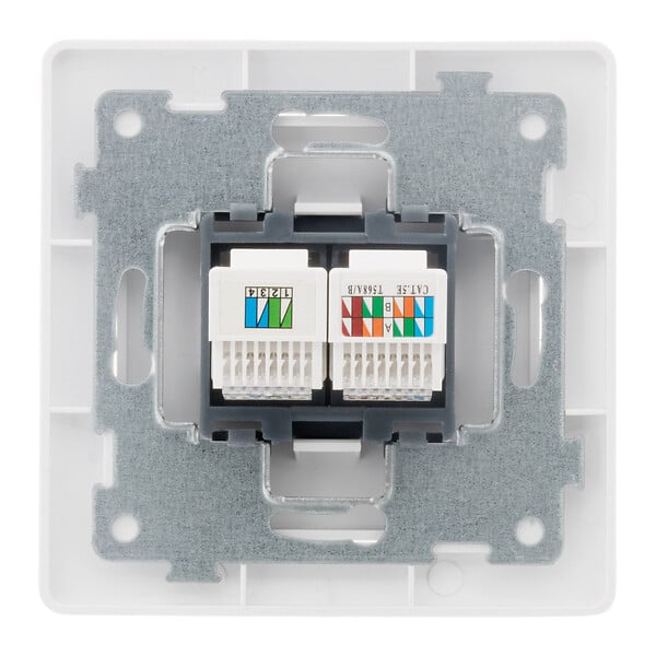 ZENITECH - Prise téléphone RJ11+RJ45 encastrable - Blanc - Orys - Zenitech - large