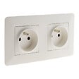 ZENITECH - Lot de 10 doubles prises précâblées 2P+T 16A - blanc - Zenitech - vignette