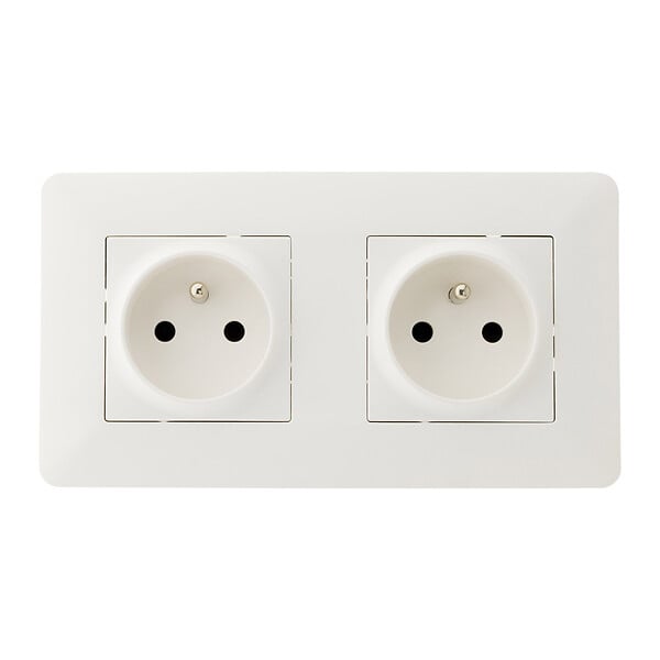 ZENITECH - Lot de 10 doubles prises précâblées 2P+T 16A - blanc - Zenitech - large