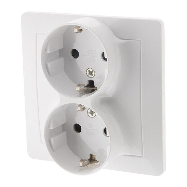 ZENITECH - Double prise encastrée Schuko - Blanc - Orys - Zenitech - large