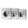 ZENITECH - Lot de 3 prises encastrées Schuko 16A - Gris - Antaria - Zenitech - vignette