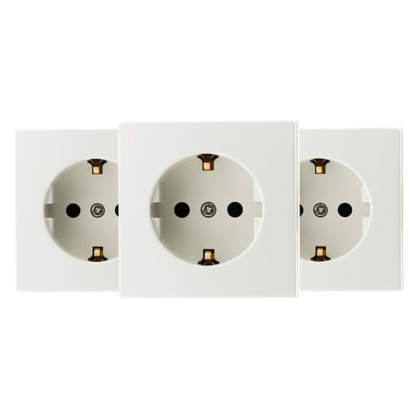 ZENITECH - Lot de 3 prises Schuko saillie 16A Bel'Vue - Blanc - Zenitech - large