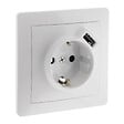 ZENITECH - Prise encastrée Schuko + USB A - Blanc - Orys - Zenitech - vignette
