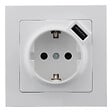 ZENITECH - Prise encastrable Schuko 16A + USB - Kalya - Blanc - Zenitech - vignette