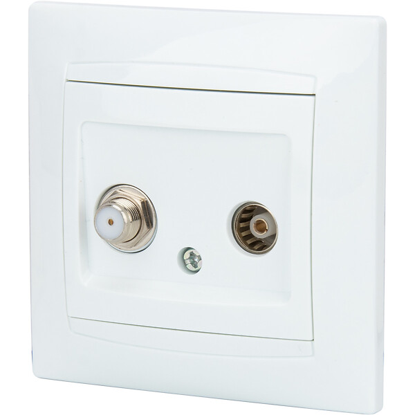 ZENITECH - Prise satéléphonelite F7 + TV Ø9,52mm Zyna - Blanc - Zenitech - large
