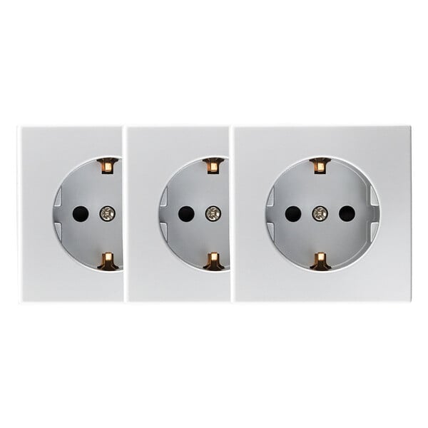 ZENITECH - Lot de 3 prises Schuko saillie 16A Bel'Vue - Argent - Zenitech - large