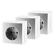 ZENITECH - Lot de 3 prises Schuko saillie 16A Bel'Vue - Argent - Zenitech - vignette
