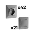ZENITECH - Lot de 42 prises monopostes + 21 interrupteurs - Zenitech - vignette