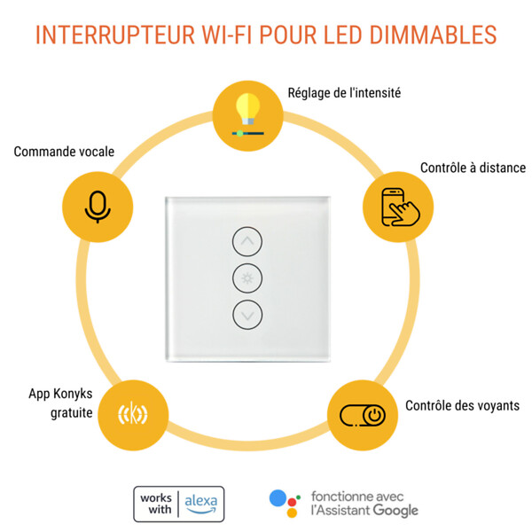 KONYKS - Interrupteur variateur + rétroéclairage Concierge Versailles - Konyks - large