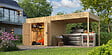 LASITAMAJA - Abri bois FYNN 3 - 28 mm - surface hors tout 18.44m2 - avec extension - vignette