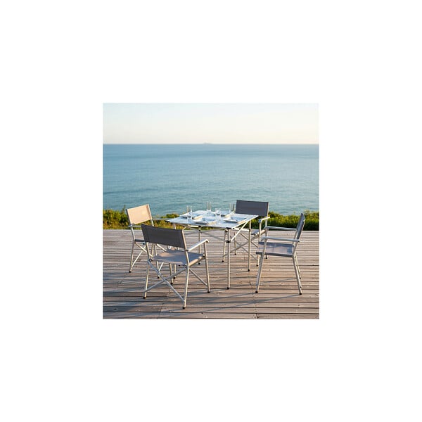 O'CAMP - Lot de 2 tables à lattes de camping - Housse de transport inclus - 70 x 70 x 70 cm - large