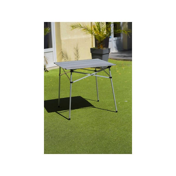 O'CAMP - Lot de 2 tables à lattes de camping - Housse de transport inclus - 70 x 70 x 70 cm - large