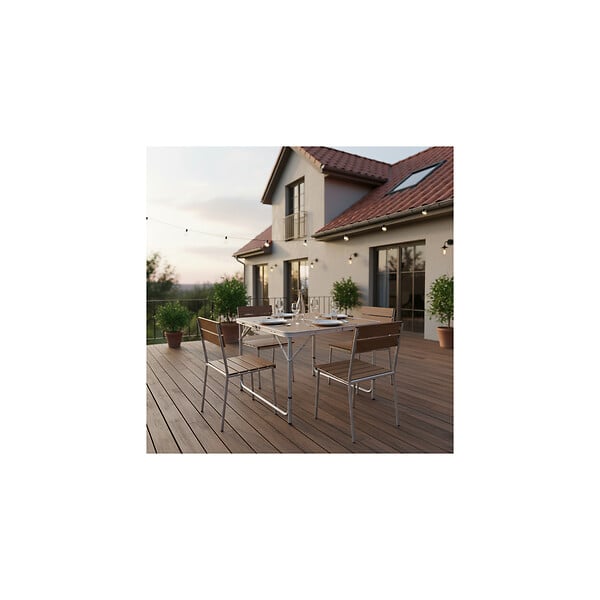 O'CAMP - Lot de 2 tables de camping pliables 4 places - Forme valise - 80 x 60 x 70 cm - large