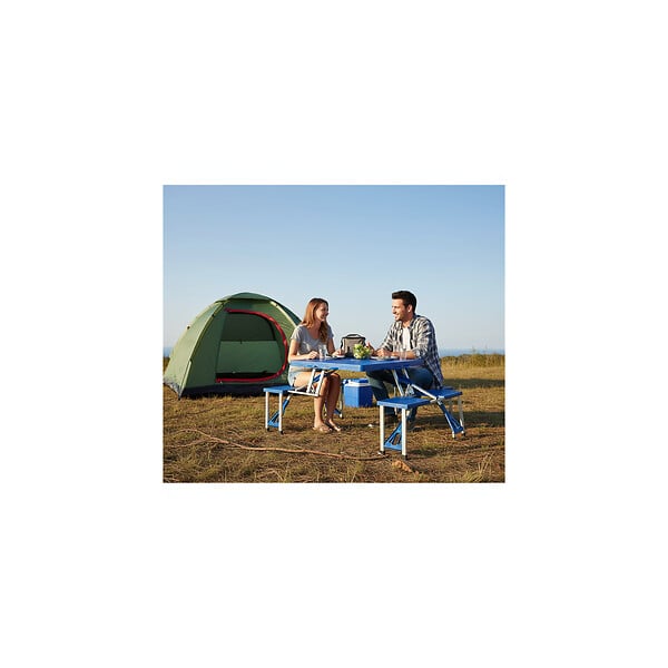 KINGCAMP - Table de camping - 4 personnes - Avec banc inclus - large