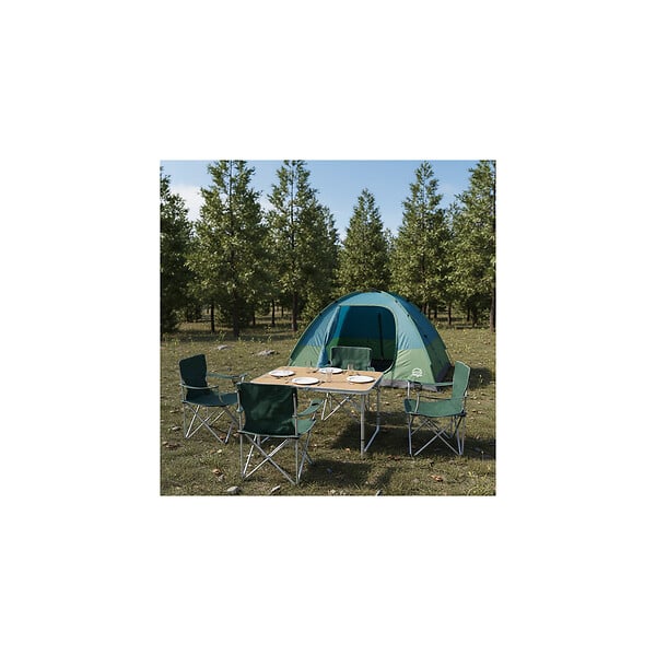 O'CAMP - Table de camping pliable 6 places - Forme valise - Dimensions : 120 x 60 x 70 cm - large