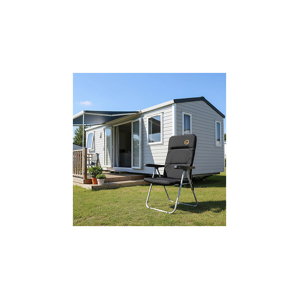 O'CAMP - Lot de 2 fauteuils de camping confort pliables - Multipositions - 70 x 62 x 105 cm - large