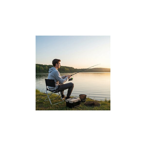 O'CAMP - Chaise pliable pécheur de camping - Dimensions : 47 x 40 x 68 cm - large