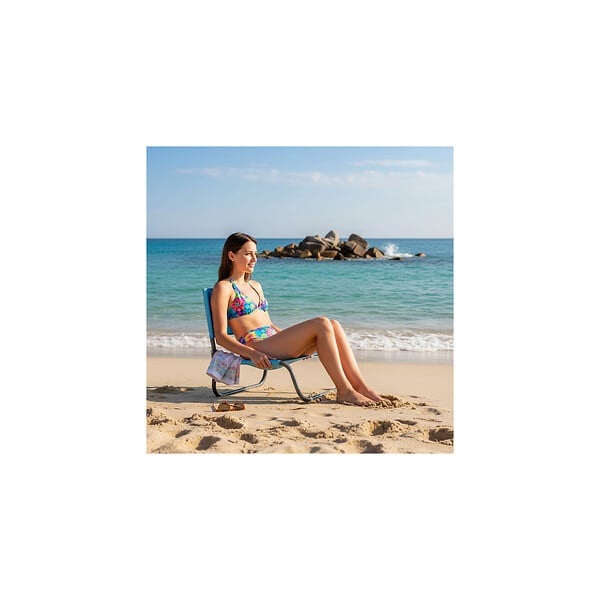 O'BEACH - Chaise cale-dos de plage 1 pliure - Dimensions : 40 x 45 x 50 cm - large