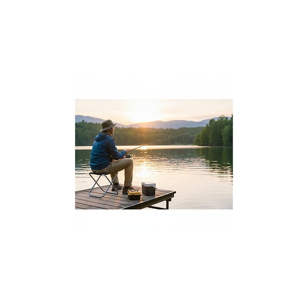 O'CAMP - Siège pliable pêcheur de camping - Dimensions : 37 x 37 x 42cm - large
