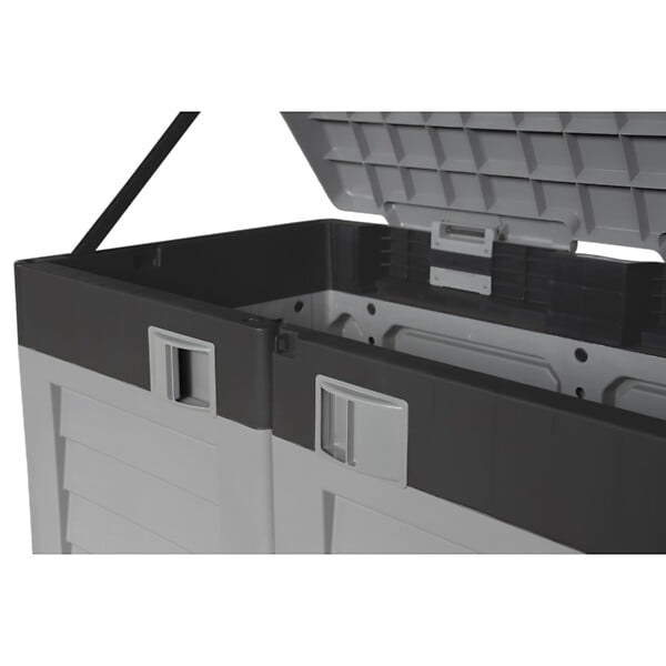 INTEC - Cache Poubelles 2 portes Gris - Tri sélectif Extérieur - Abri Poubelle Design pour Terrasse et Jardin 1500L INTEC - large