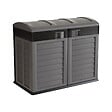 INTEC - Cache Poubelles 2 portes Gris - Tri sélectif Extérieur - Abri Poubelle Design pour Terrasse et Jardin 1500L INTEC - vignette