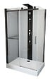 KINDFORD - Cabine de douche aluminium - Noir mat - L120xH220xP80cm - vignette