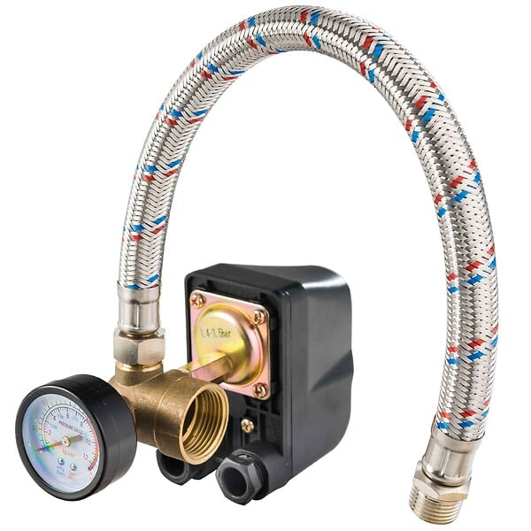 RIBILAND - Pressostat surpresseur avec mano et flexible - large