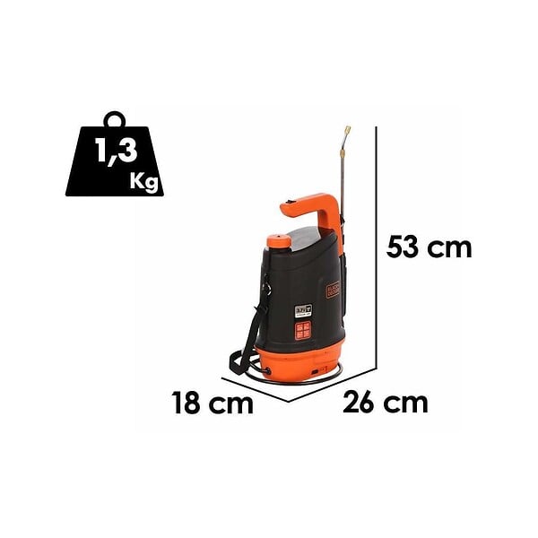 BLACK+DECKER - Pulvérisateur Électrique 5L, Batterie Lithium 3,7 V / 2,6 Ah Pulvérisateur Jardin Végétaux + Lance Télescopique Black+Decker - large