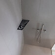 U-TILE - Etagère de douche en acier inox noir 26,2 x 12/7 cm x 2 mm - Rectangulaire design Hexagone - fixation sans perçage - vignette