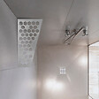 U-TILE - Etagère de douche en acier inox 26,2 x 12/7 cm x 2 mm  - Rectangulaire design Hexagone - fixation sans perçage - vignette