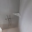 U-TILE - Etagère de douche en acier inox 20,4 x 20,4 cm x 2 mm - Triangulaire design Jungle - fixation sans perçage - vignette