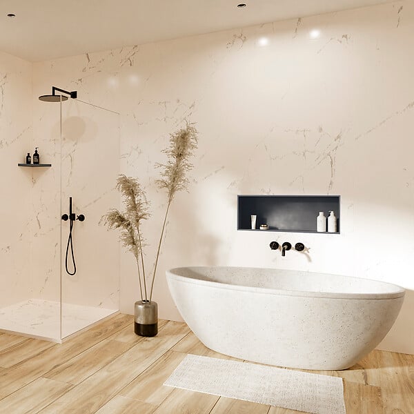 MARMOX - Niche design 40 x 30 cm U-Tile encastrable en acier inox - large