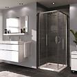 HÃŒPPE - HÜPPE  Next - Paroi douche et porte coulissante 90x90cm en verre transparent + Profilés chromés brillants (145002.069.322) - vignette