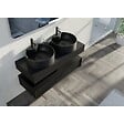 DISTRIBAIN - Meuble de salle de bain FABRIANO 1200 Noir mat - vignette
