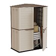 INTEC - Abri de jardin Extérieur 2 portes Beige 151 x 83 x H200cm Cabanon de jardin avec plancher intégré INTEC - vignette