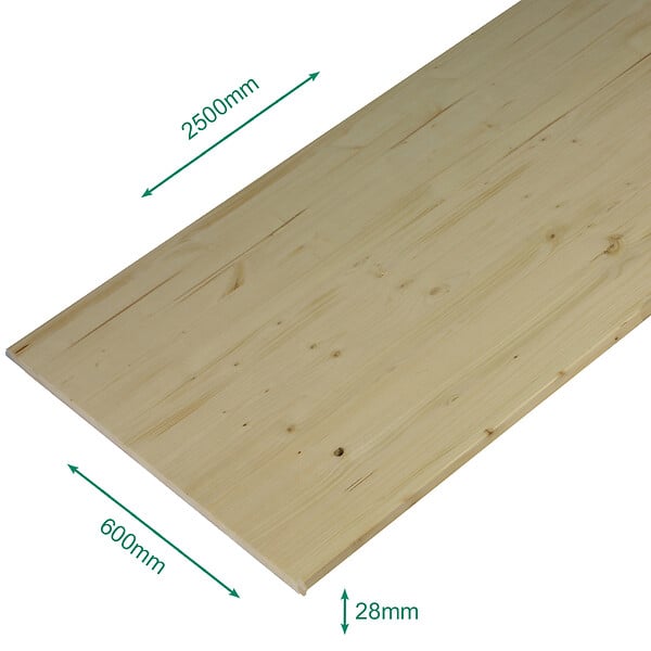 FORESTEA - Plan de travail sapin massif 2000 x 800 x 28 mm - FSC MIXTE 70% - large