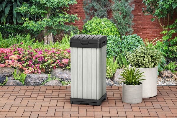 CENTRALE BRICO - Poubelle Rockford 125 L gris, l.41 x H.87.4 x P.41 cm - large