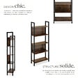 TECTAKE - Étagère Westport 62x24x165,5cm Bois foncé industriel, rustique - vignette