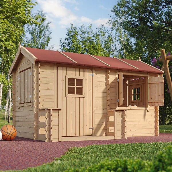 TIMBELA - Timbela M503 Maison en bois pour enfants - 178x241xH151cm / 2.63m2 - large