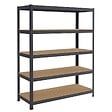 BRIXO - Etagère de Garage 5 tablettes Bois MDF 120xP45xH180 cm Charges lourdes 300Kg Structure Acier Rangement Rayonnage BRIXO - vignette