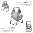 TECTAKE - Fauteuil suspendu ALISON style boho avec une capacité de charge de 160kg gris - vignette